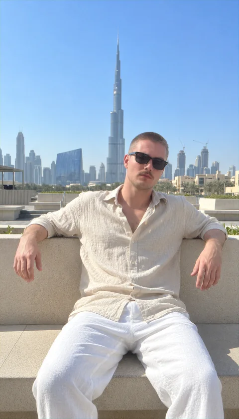 Viesturs wearing sunglasses, co-founder responsible for client projects
